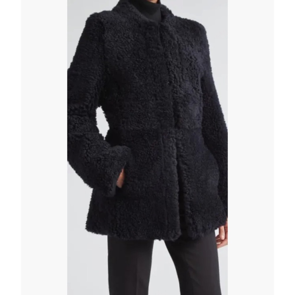 Toteme Navy Shearling Jacket